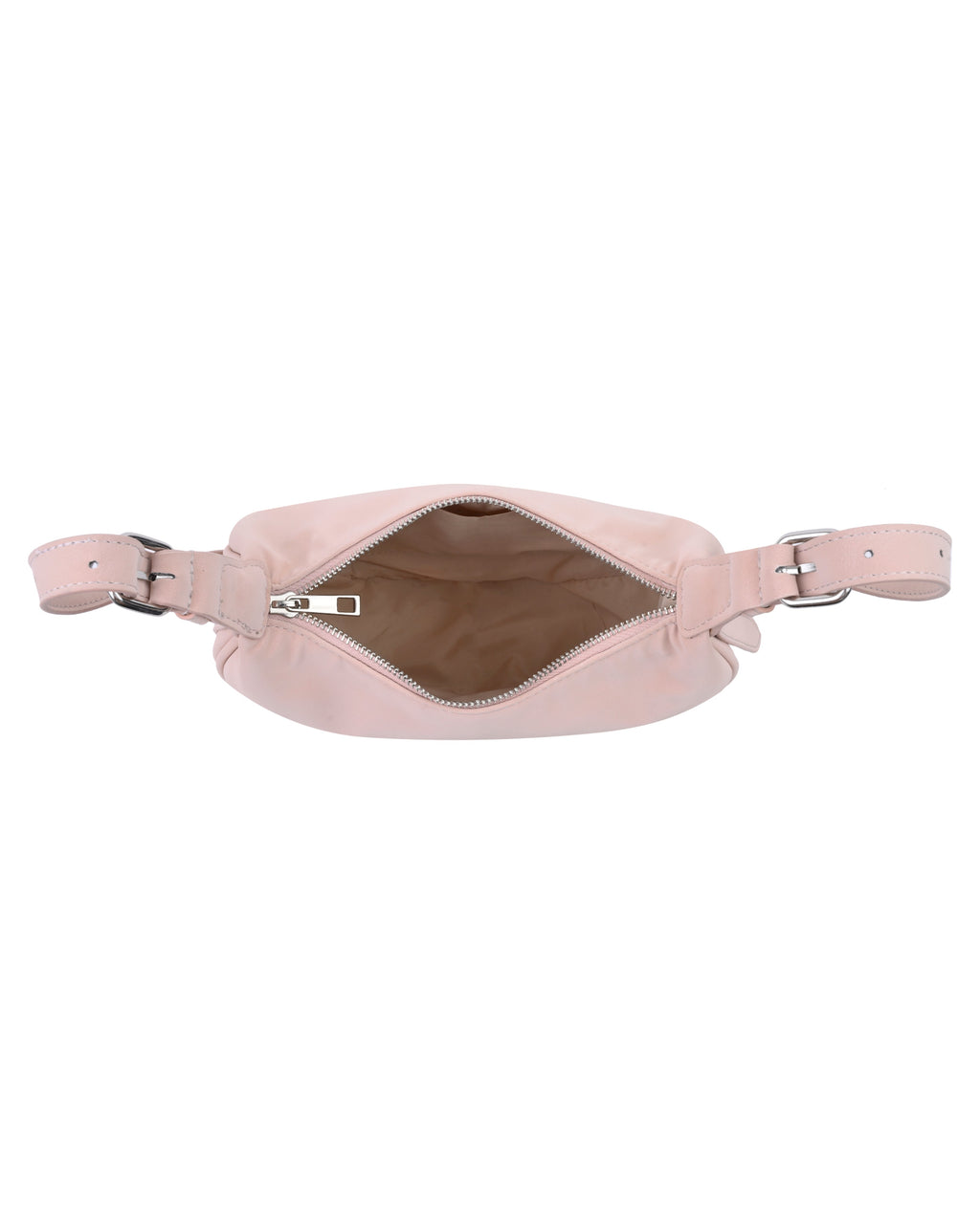 StyleShoot's Minimal Curved Shoulder Bag in Beige