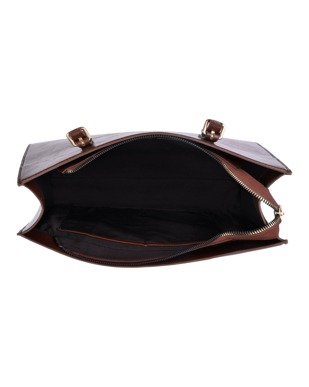 StyleShoot's Polished Tote Carryall Bag in Chocolate Brown