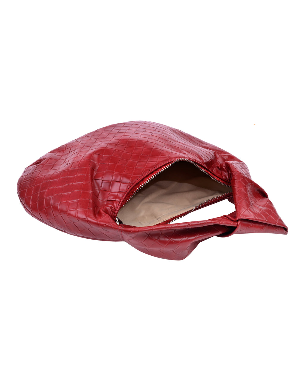 StyleShoot's Puffy Knot Handle Shoulder Bag in Maroon