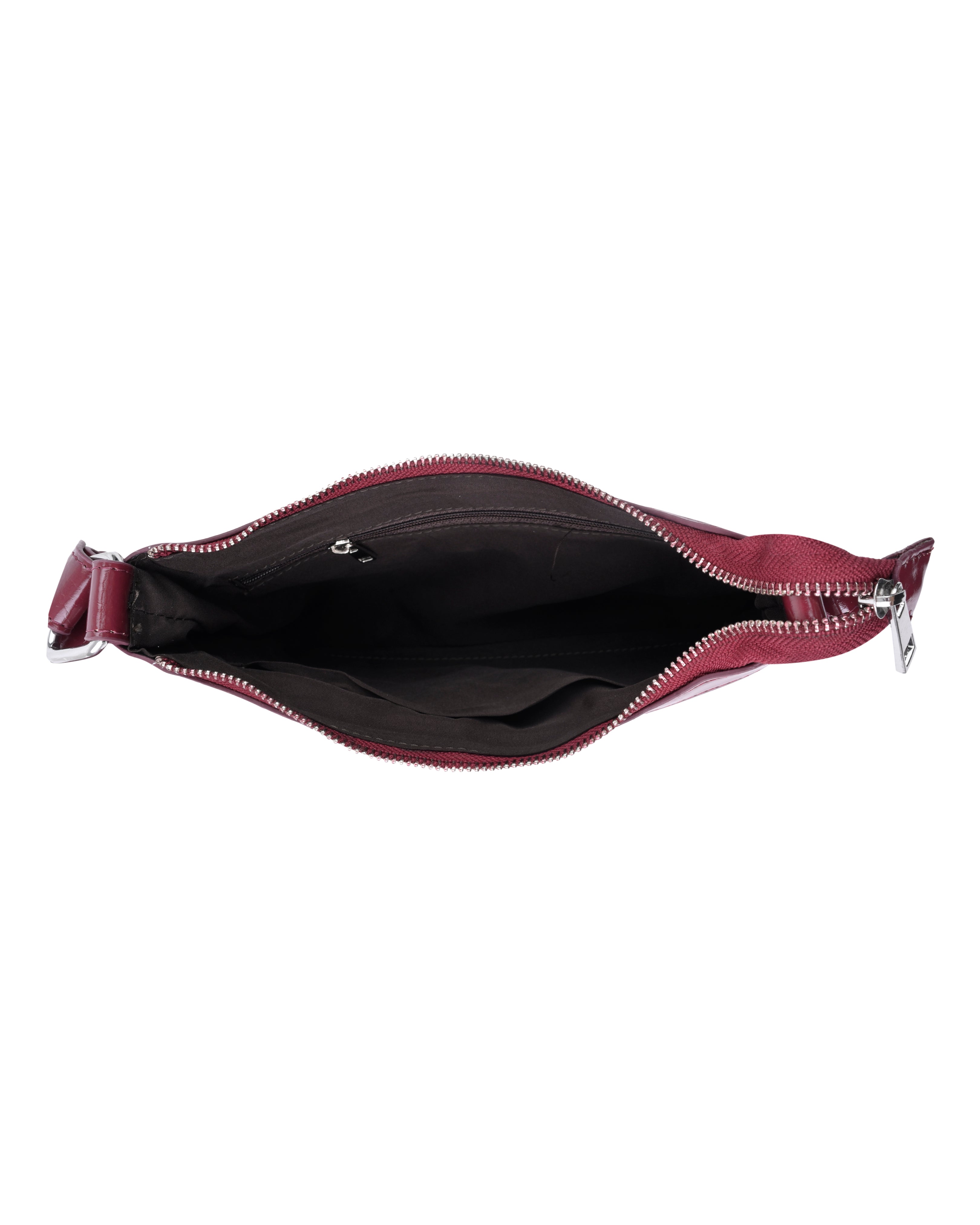StyleShoot's Glossy Shoulder Bag With Tie Detail in Cherry Red