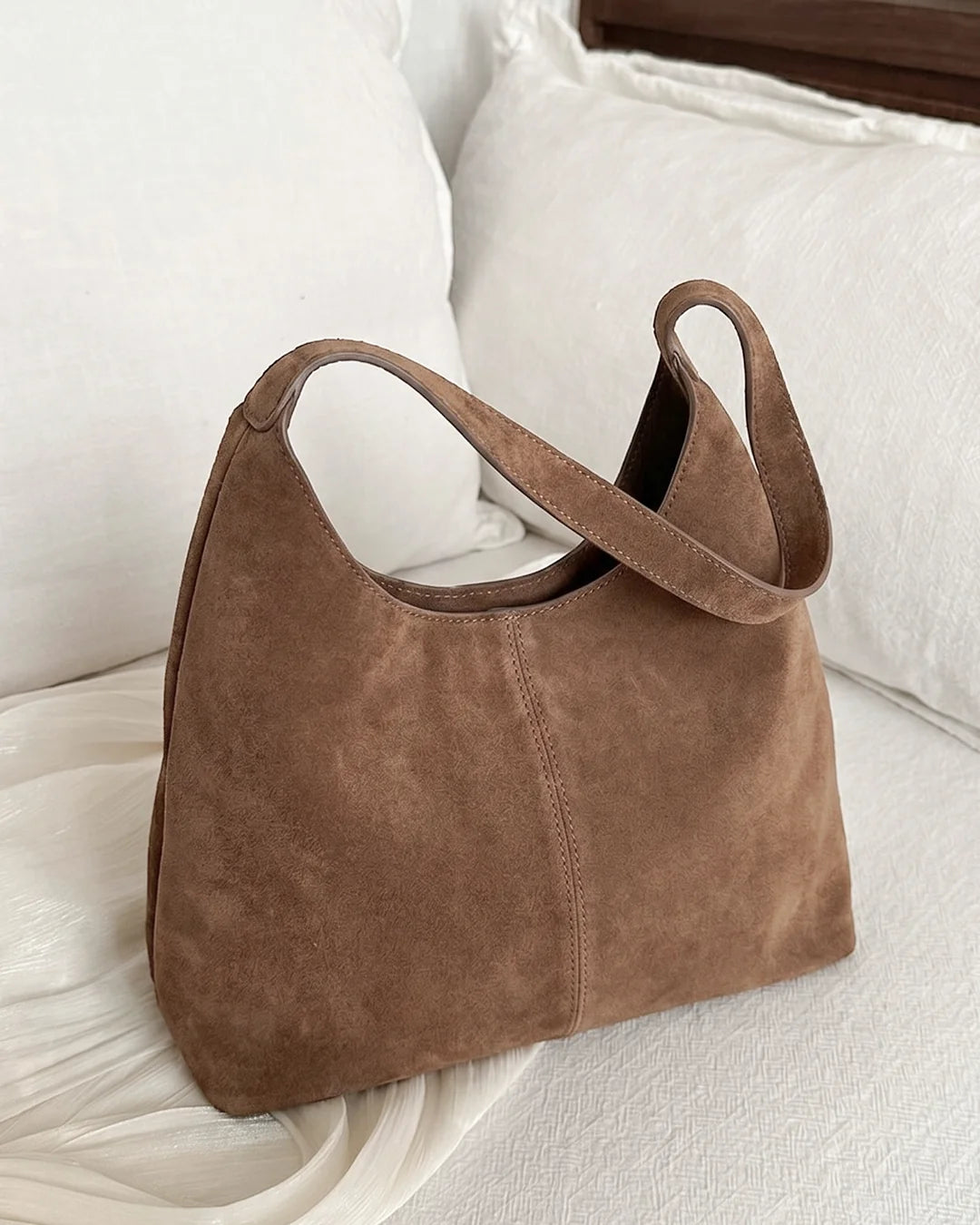 StyleShoot's Soft Slouchy Shoulder bag in Mocha Brown