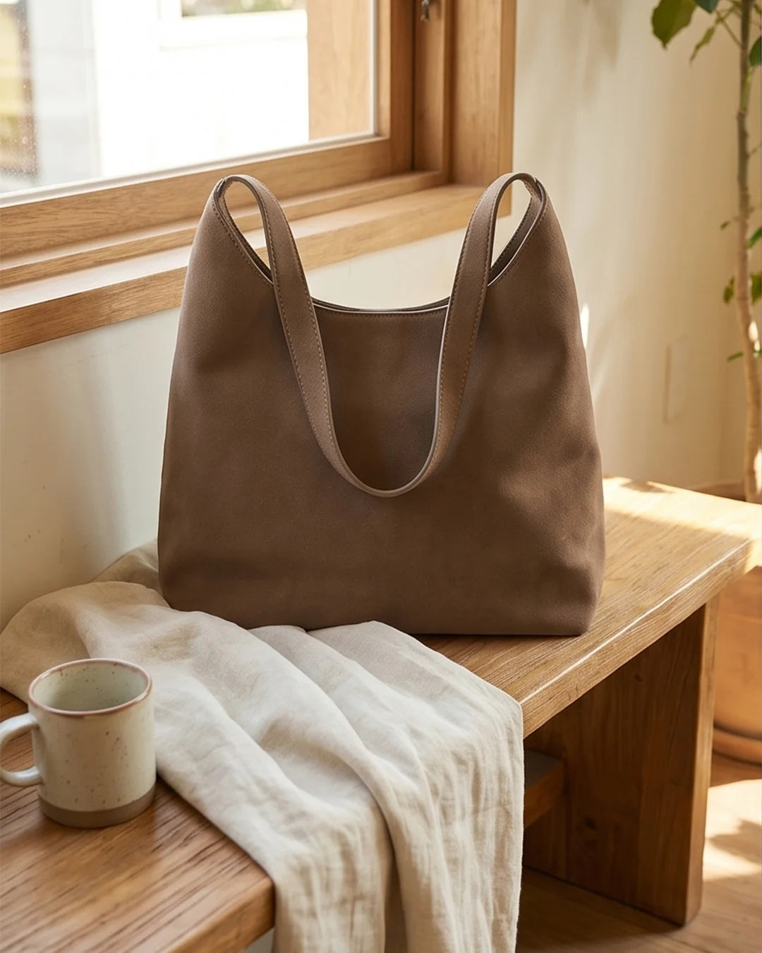 StyleShoot's Soft Slouchy Shoulder bag in Mocha Brown