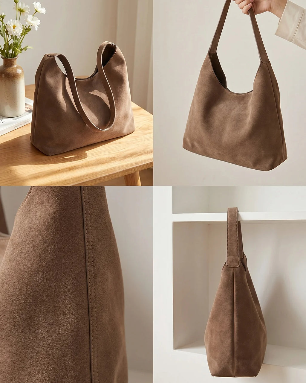 StyleShoot's Soft Slouchy Shoulder bag in Mocha Brown