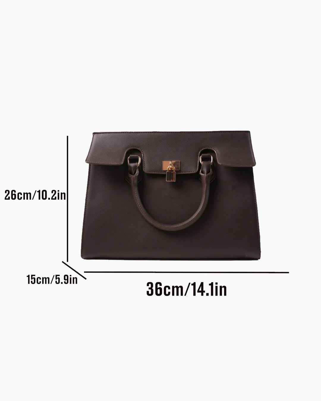 Fashion Buckle Strap Office Shoulder Bag in Cocoa Brown
