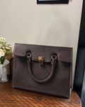 StyleShoot's Fashion Buckle Strap Office Shoulder Bag in Cocoa Brown