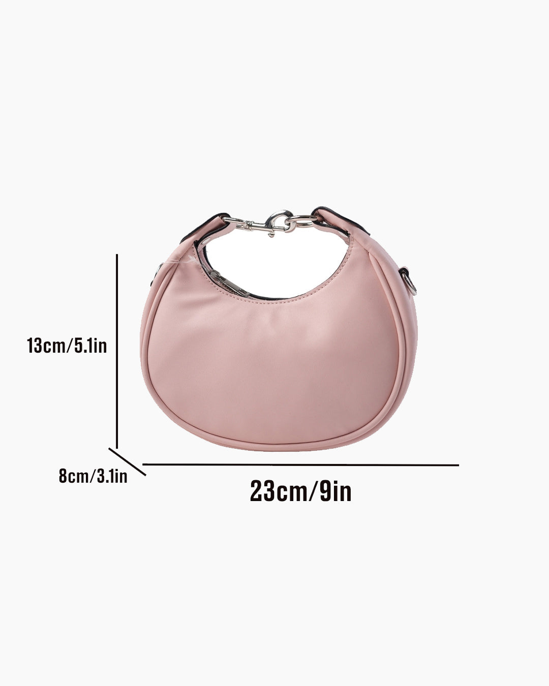 StyleShoot's Stylish Crescent Carry Sling Bag in Baby Pink